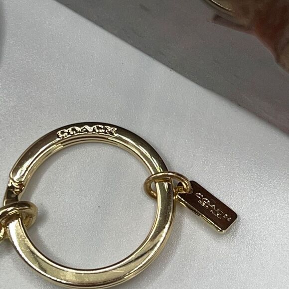 COACH Gold Black dual Fob Twist Loc PurseCharm/Key Fob NWOT - Picture 13 of 16